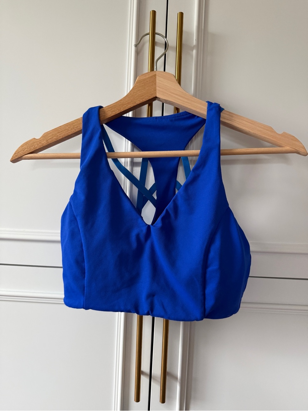 Fabletics Royal Blue Strappy Sports Bodysuit Top